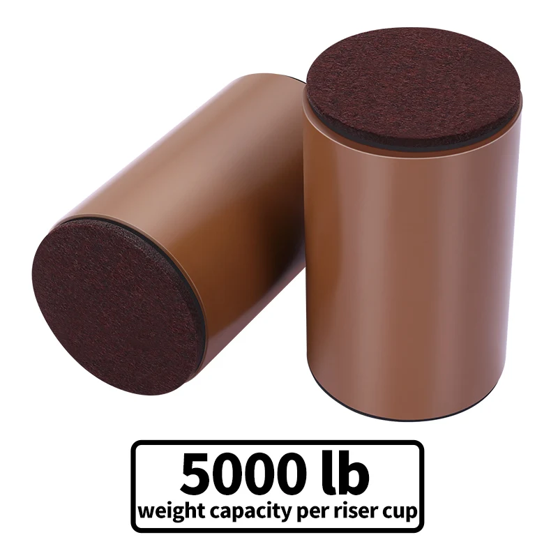 Bed Furniture Square Risers Solid Steel Bed Furniture Post Lifts Protect Floors Anti Scratch Wood and Carpet Surface Heavy Duty