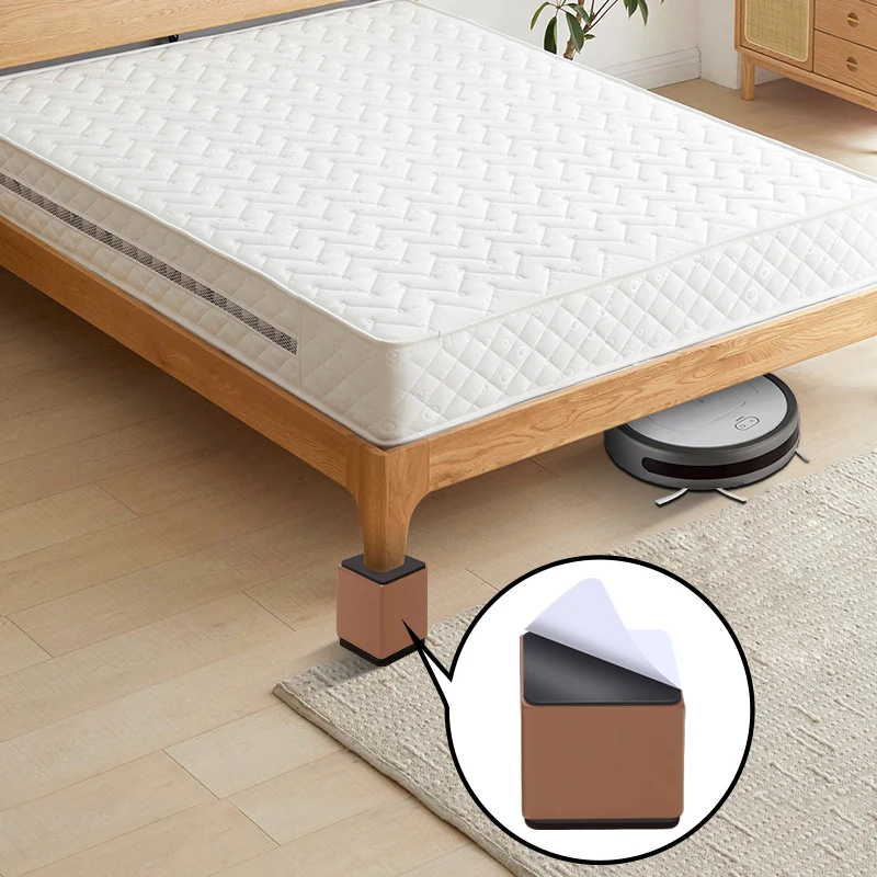 Bed Furniture Square Risers Solid Steel Bed Furniture Post Lifts Protect Floors Anti Scratch Wood and Carpet Surface Heavy Duty
