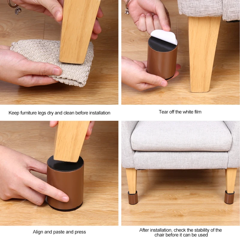 Bed Furniture Square Risers Solid Steel Bed Furniture Post Lifts Protect Floors Anti Scratch Wood and Carpet Surface Heavy Duty
