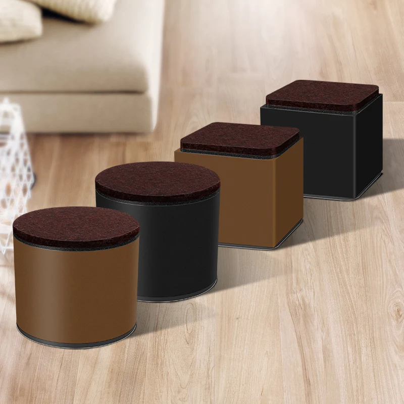 Bed Furniture Square Risers Solid Steel Bed Furniture Post Lifts Protect Floors Anti Scratch Wood and Carpet Surface Heavy Duty