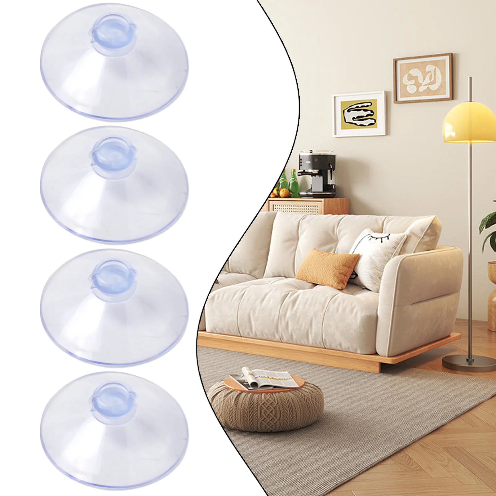 4/10PCS 55mm/50mm Mushroom Head Clear Suction Cups Thumb Nut Strong Vacuum Suckers PVC Transparent Kitchen Bathroom Wall Hooks