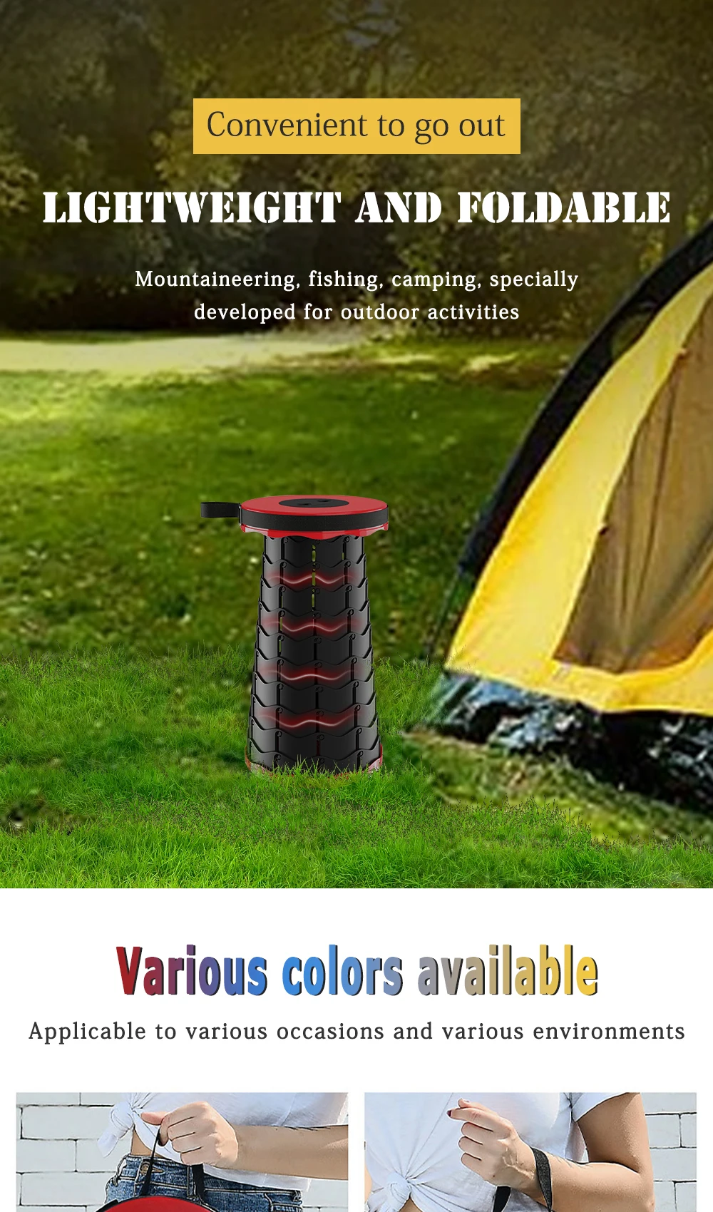 Outdoor Furniture Retractable Stool Chairs Portable Stool Lounge Folding Chair Camping Stool Foldable Convenient Fishing Chair