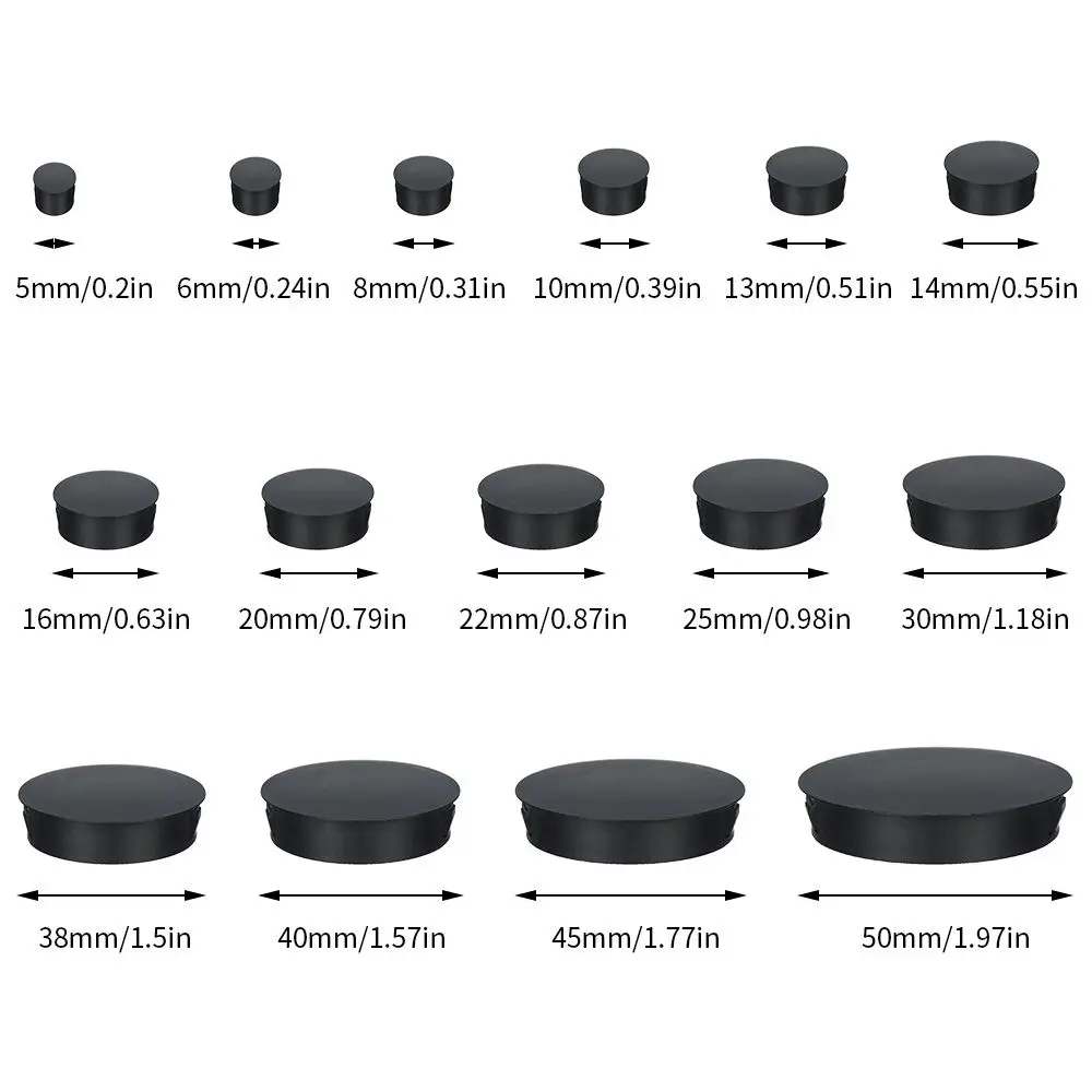 8pcs/pack Plastic Ceramic Tile Hole Bulkhead Buckle Type Pipe Plug Cover Head Hole Decorative Cap Black Round Hole Plug