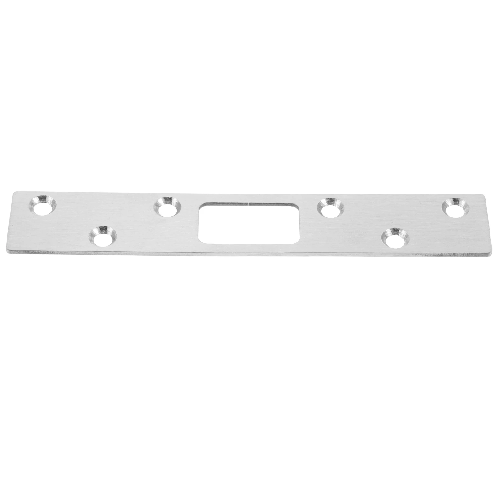 Stainless Steel Door Strike Plate Heavy Duty Security Latch Reinforcement Plate 6 Screws Exterior Interior Doors Black