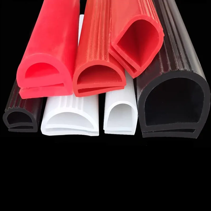 1/2/5Meter High Temperature Resistance Red White E Shape Highly Elastic Silicone Strip Suitable For Ovens Steaming Machine