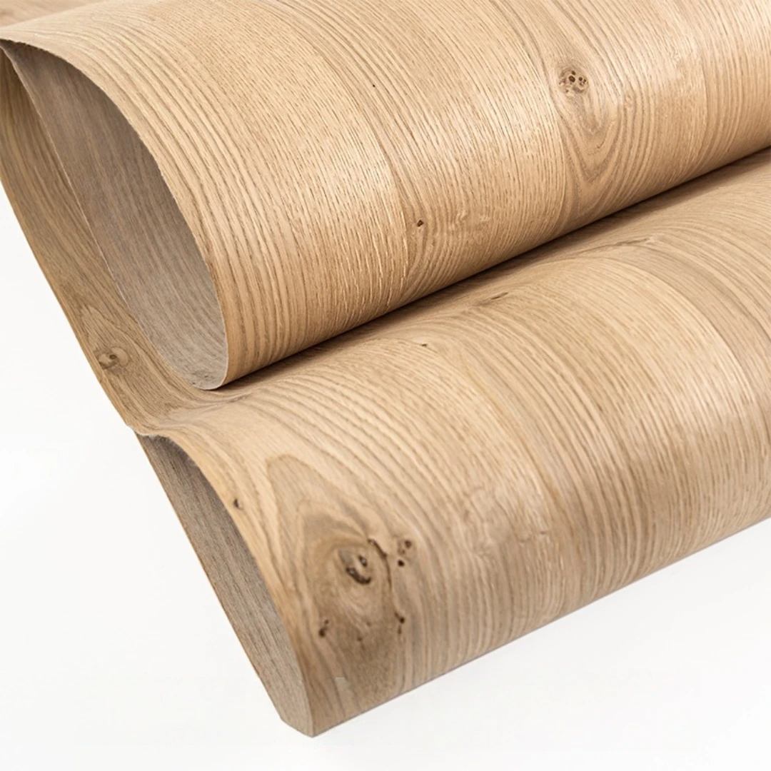 0.5mm Thick Natural Knotted Oak Wood Veneer for Furniture Projects, Interior Decoration and Vintage Style Renovation Work