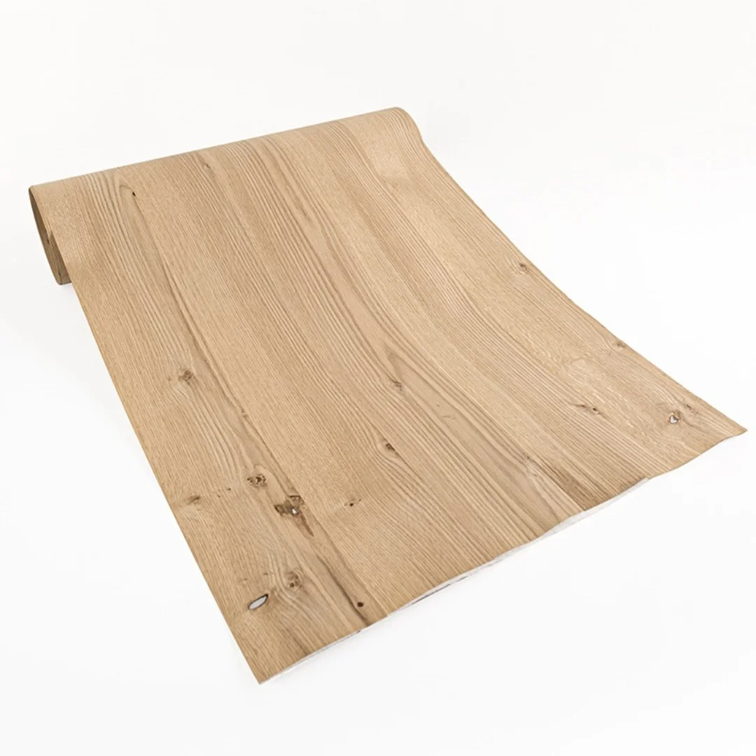 0.5mm Thick Natural Knotted Oak Wood Veneer for Furniture Projects, Interior Decoration and Vintage Style Renovation Work