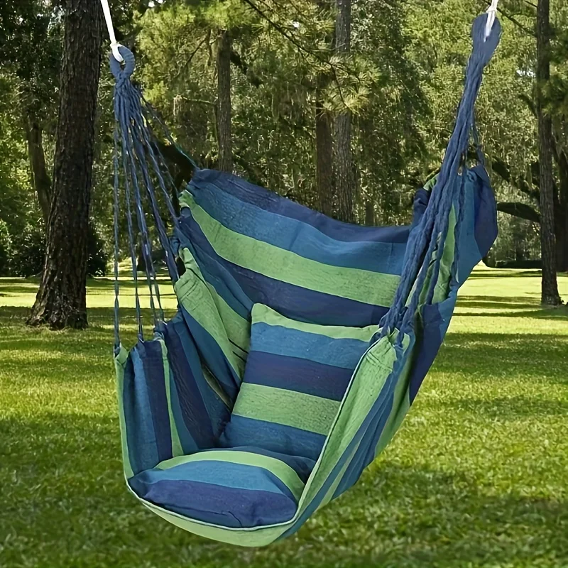 Outdoor Swing Hammock Chair Canvas Leisure Chair No Pillow Or Cushion Dormitory Hammock Swing Rocking Chair(With Storage Bag