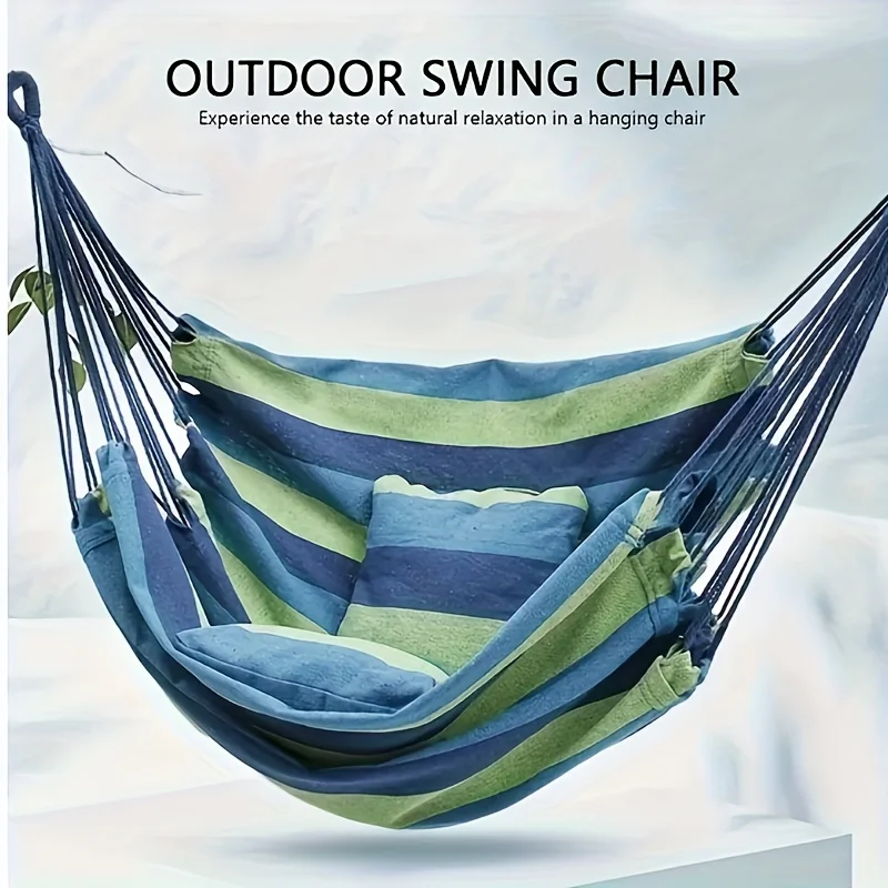 Outdoor Swing Hammock Chair Canvas Leisure Chair No Pillow Or Cushion Dormitory Hammock Swing Rocking Chair(With Storage Bag