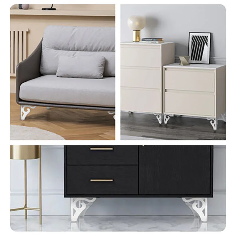 4pcs Gold/Black/Silver Iron Sofa Leg Hollow Cabinet Foot European Furniture Holder Side Tea Table Legs