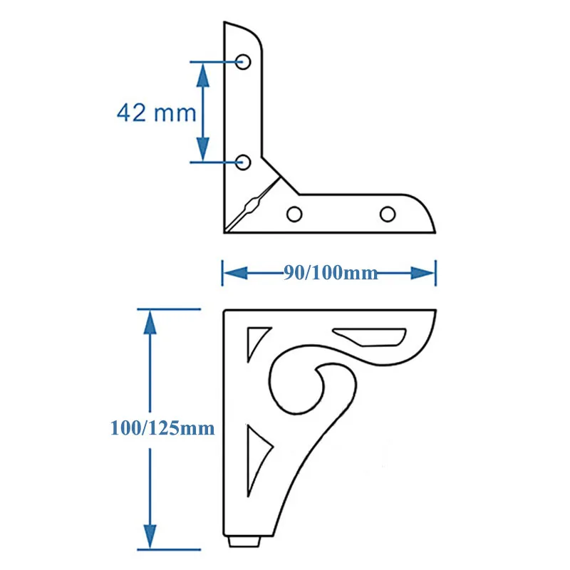 4pcs Gold/Black/Silver Iron Sofa Leg Hollow Cabinet Foot European Furniture Holder Side Tea Table Legs