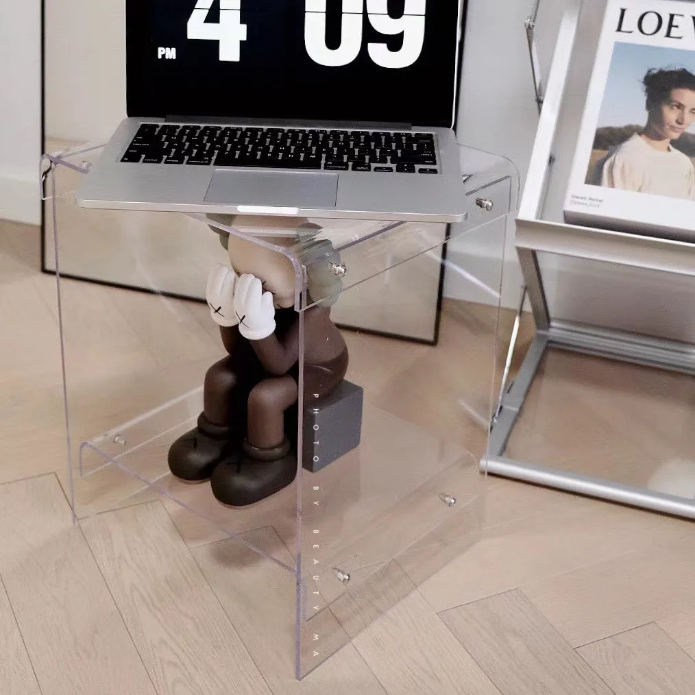 Acrylic transparent edge table creative design Nordic simple sofa coffee table bedside table Internet celebrity