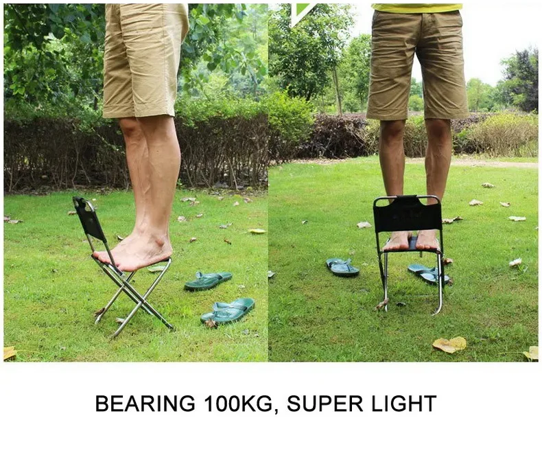 Portable Lightweight Folding Aluminum Alloy Camping Stool Outdoor Travel Fish Small Chair Durable Picnic Seat for Hiking