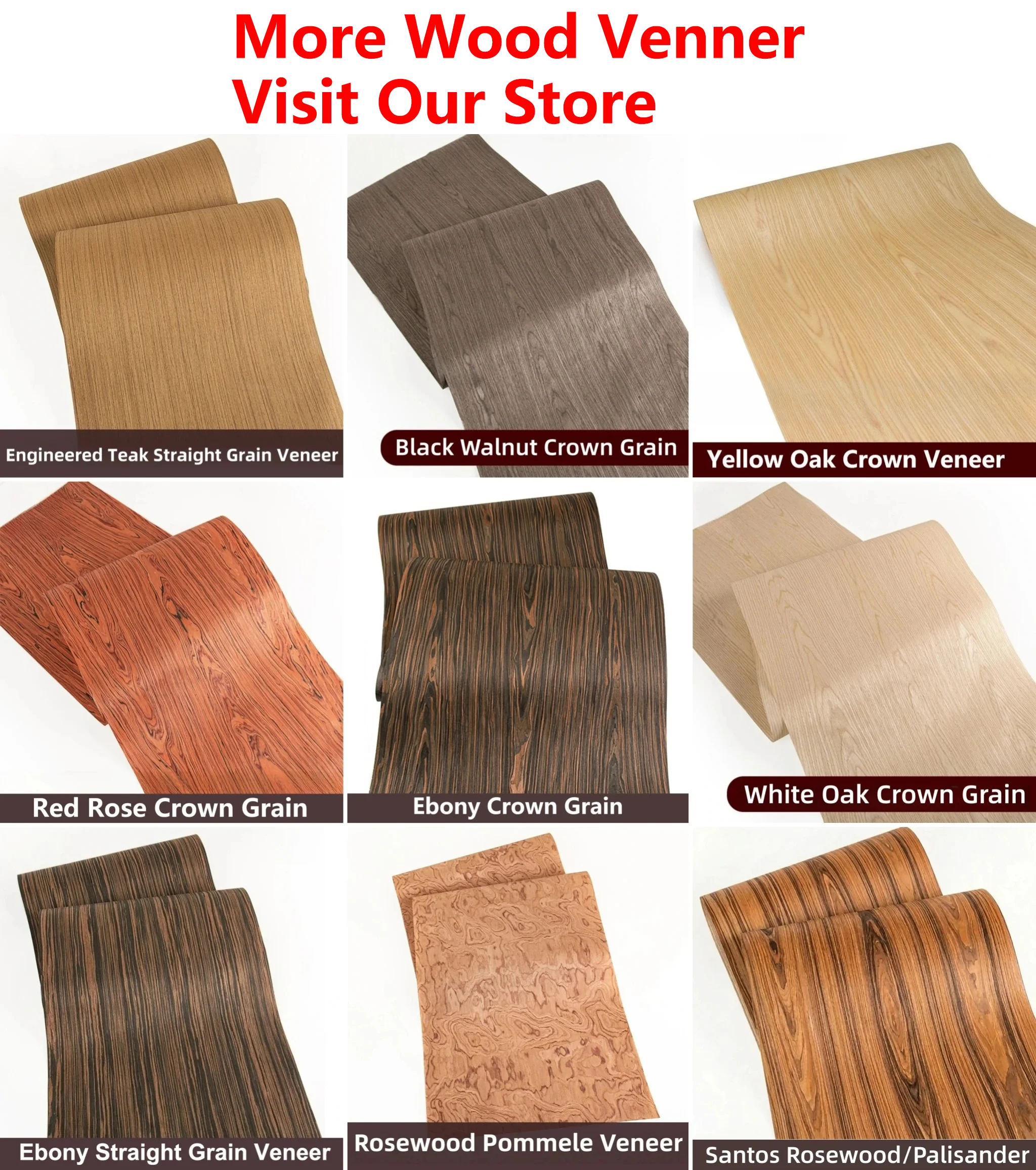 58x250cm Red Oak Engineered Wood Veneer for Furniture, Decorative Surfaces, Wall Paneling & Cabinet Renovation