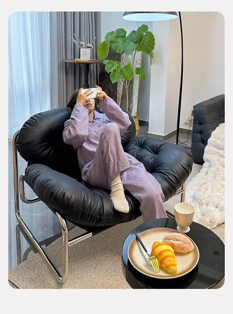 MOMO Single Sofa Chair Living Room Minimalist Leisure Chair Modern Lunch Break Combination Chair Balcony Bedroom Lazy Chair