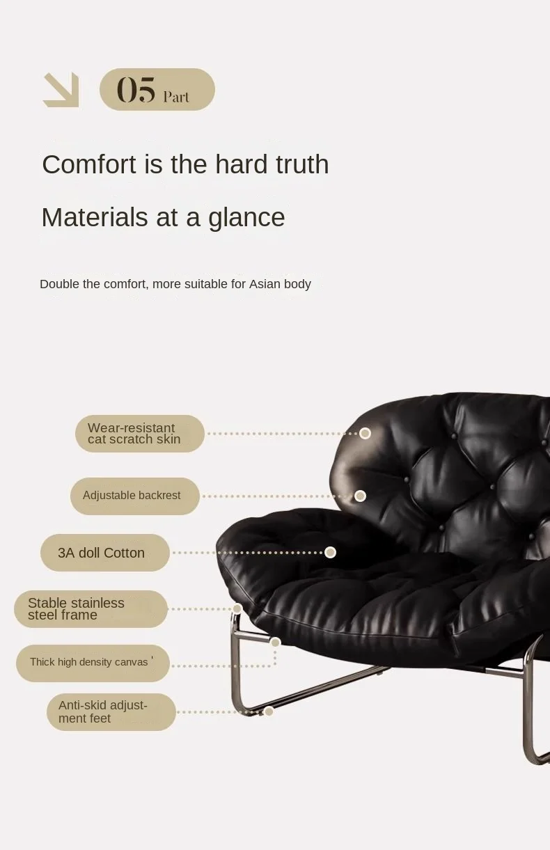 MOMO Single Sofa Chair Living Room Minimalist Leisure Chair Modern Lunch Break Combination Chair Balcony Bedroom Lazy Chair
