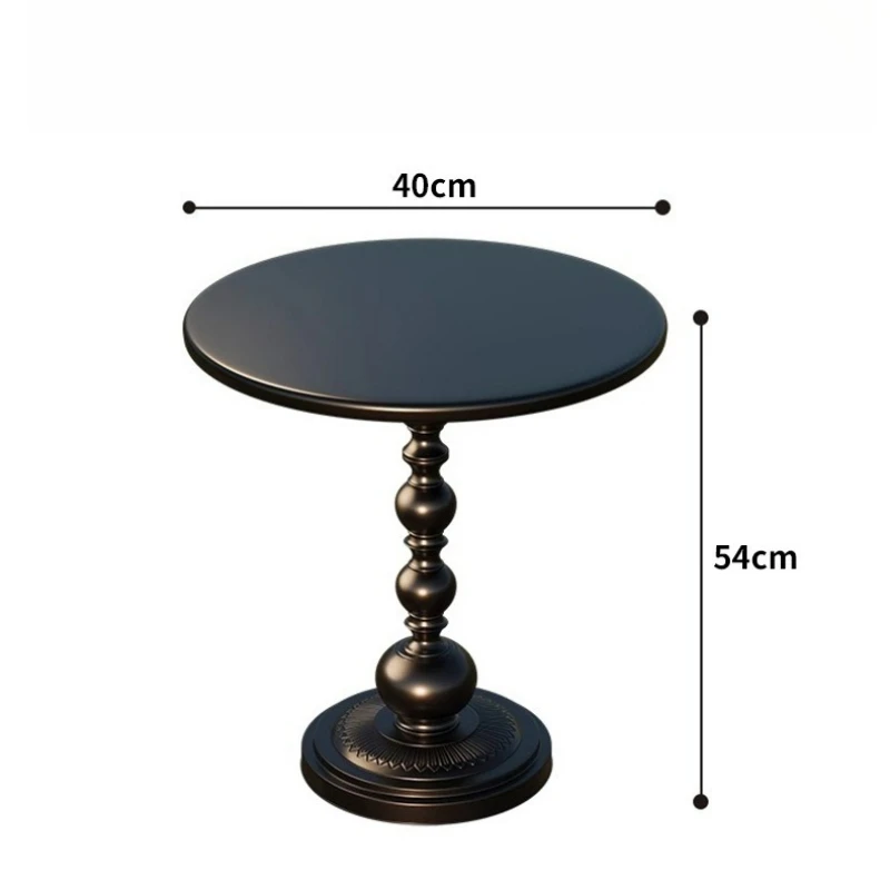 Round End Table with Metal Base Multifunctional Vintage Coffee Table for Living Room, Bedroom Office & Patio Sofa Tray Table