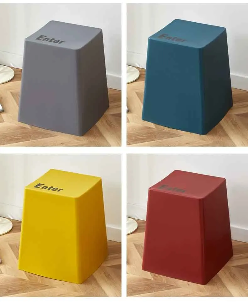 Creative Plastic Dining Stool,Nordic Furniture,High Stools,Mobile Seat,Footstool,Modern Leisure Chair,Keyboard Stool,Customized