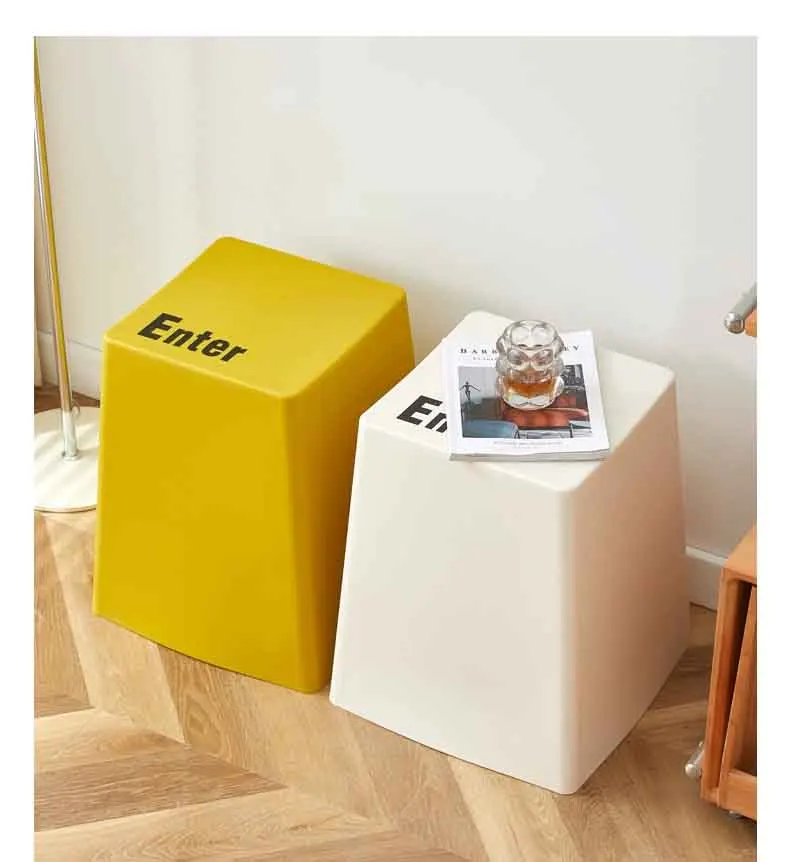 Creative Plastic Dining Stool,Nordic Furniture,High Stools,Mobile Seat,Footstool,Modern Leisure Chair,Keyboard Stool,Customized