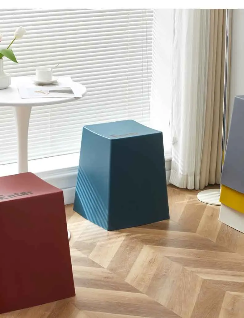 Creative Plastic Dining Stool,Nordic Furniture,High Stools,Mobile Seat,Footstool,Modern Leisure Chair,Keyboard Stool,Customized