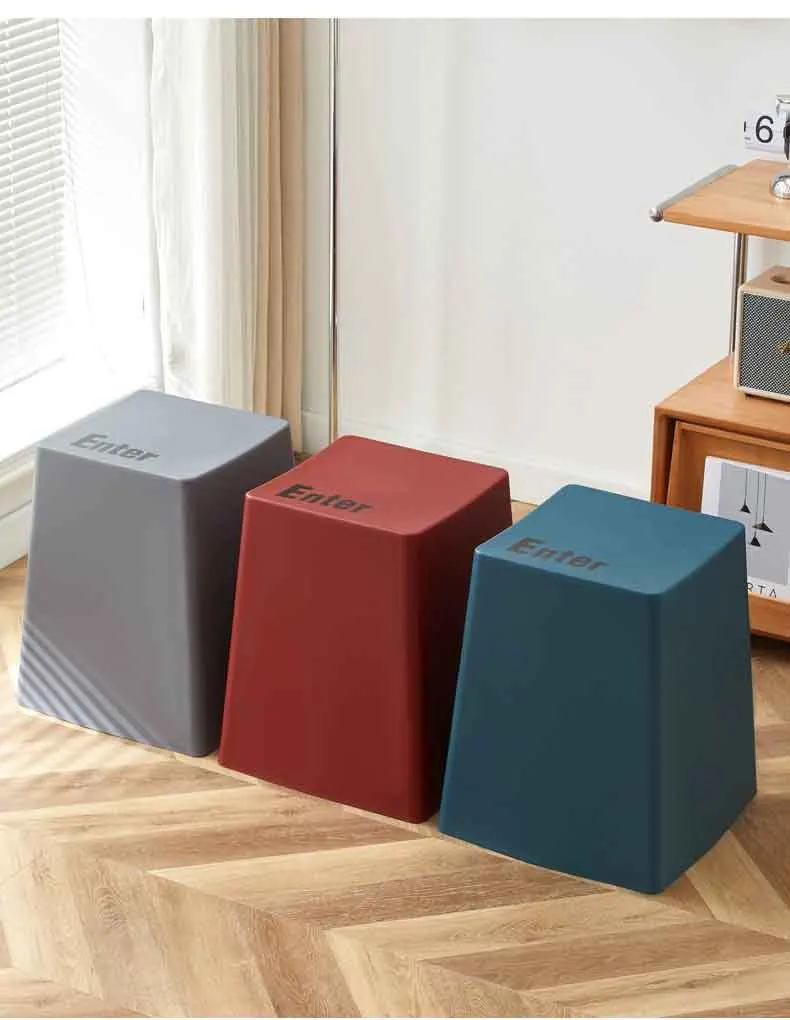 Creative Plastic Dining Stool,Nordic Furniture,High Stools,Mobile Seat,Footstool,Modern Leisure Chair,Keyboard Stool,Customized