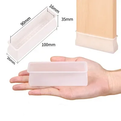 4pcs Silicone Chair Leg Caps Anti Slip Furniture Feet Cover Floor Protector Pad Wood Sofa Table Bed Mute Mat Bumper Damper