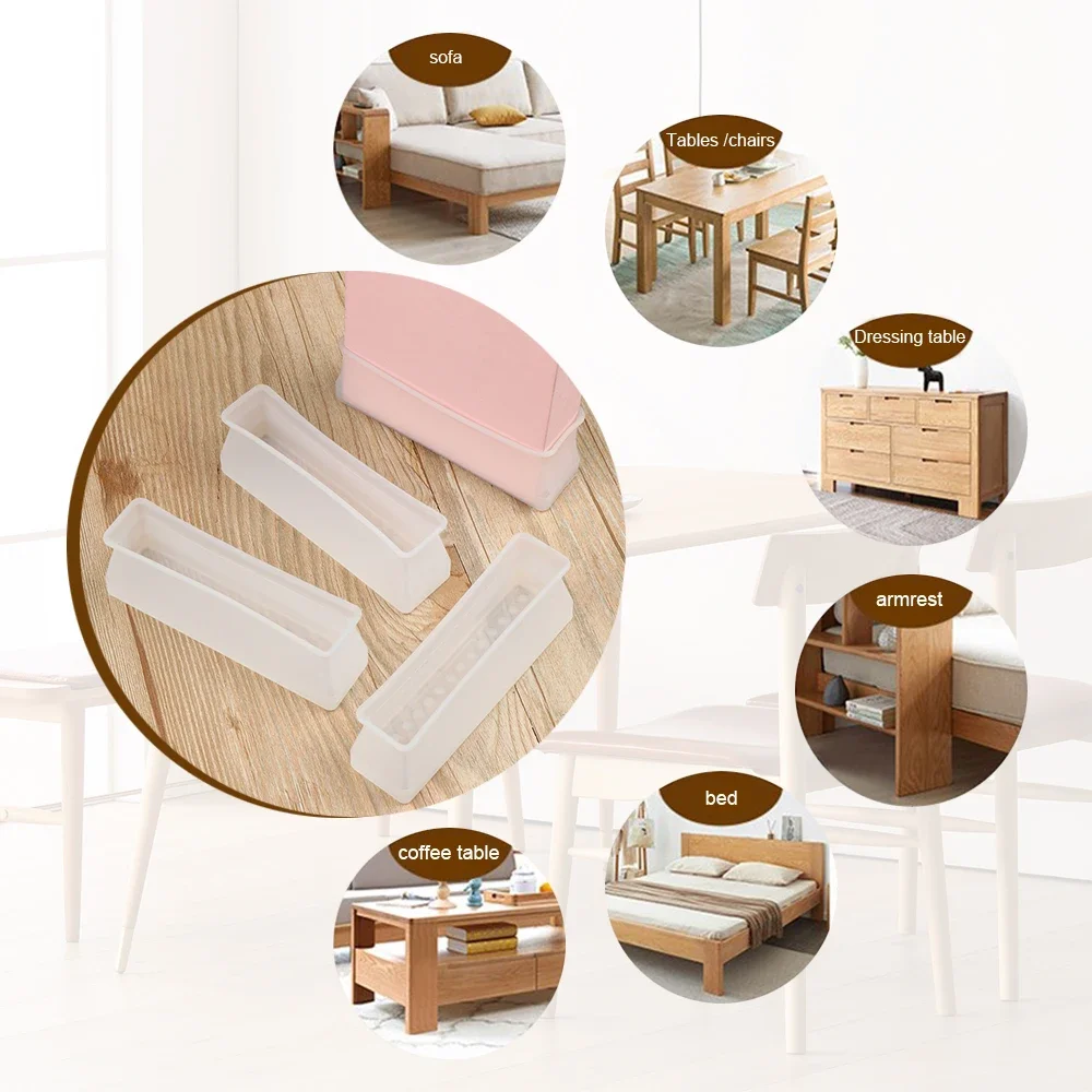 4pcs Silicone Chair Leg Caps Anti Slip Furniture Feet Cover Floor Protector Pad Wood Sofa Table Bed Mute Mat Bumper Damper