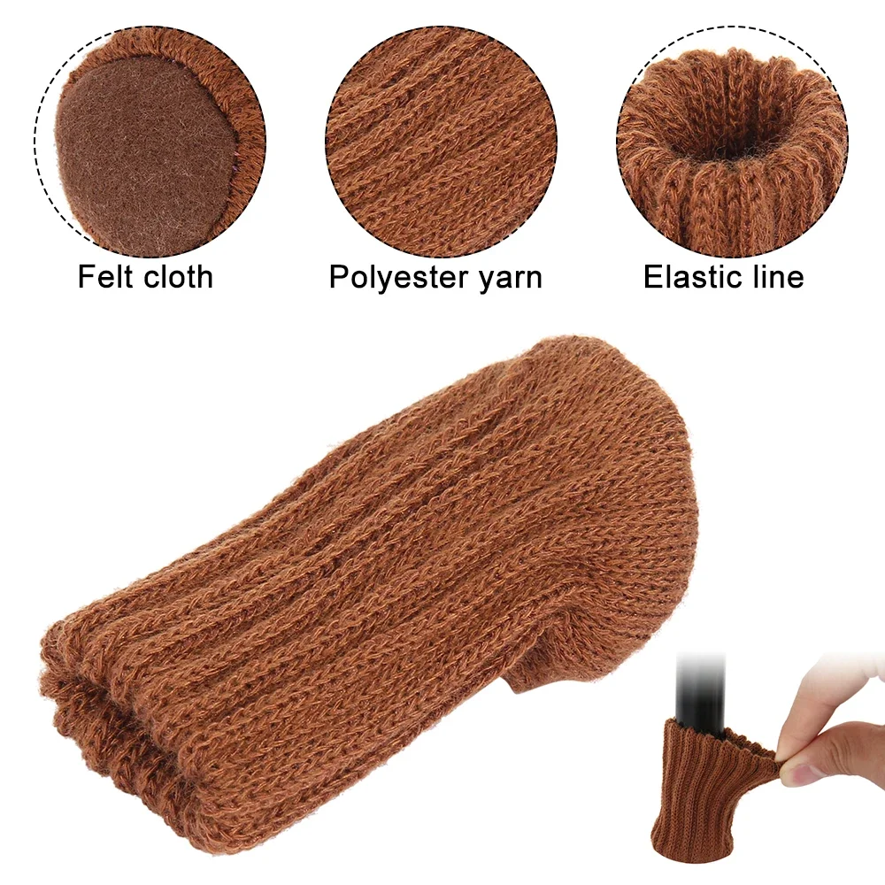 24PCS Table Legs Socks Knitted Chair Cover Furniture Legs Sock Chair Leg Floor Protector Cover Legs For Furniture Chair Leg Caps