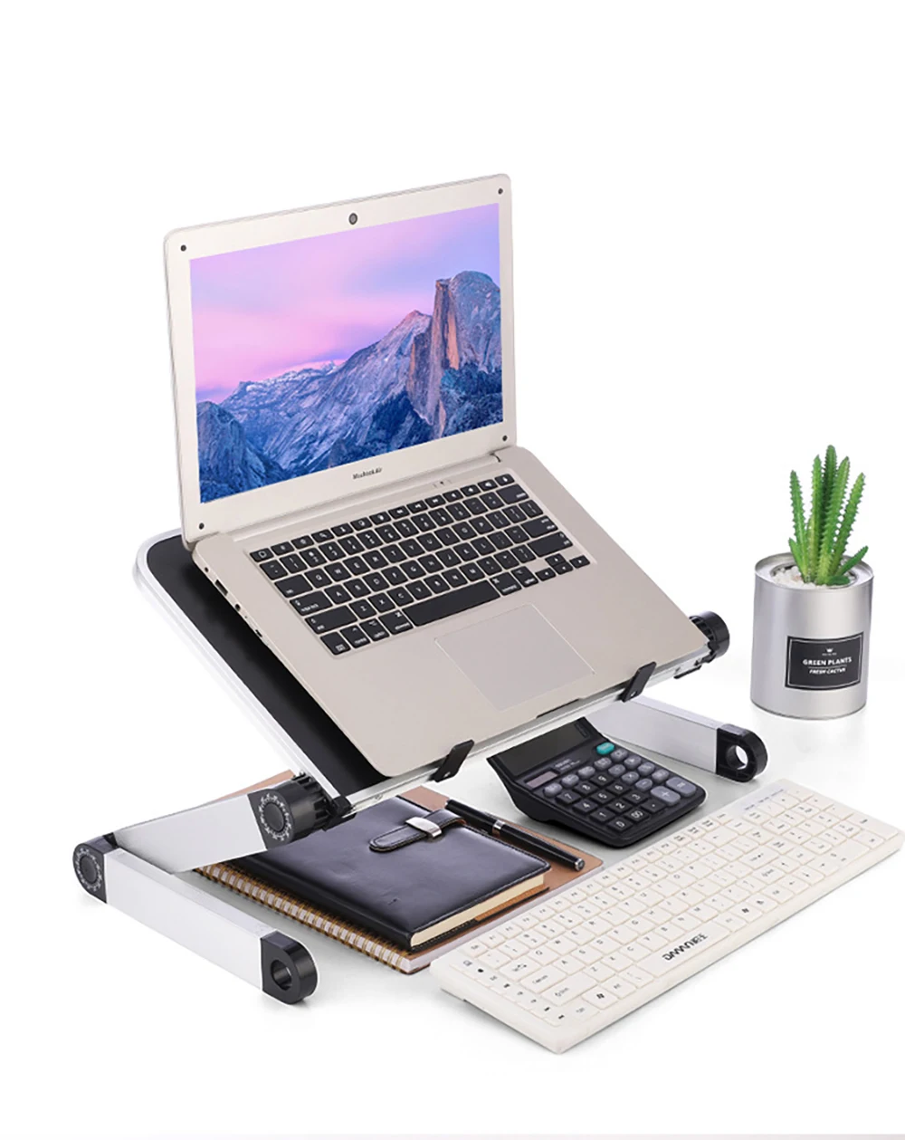 Adjustable Laptop Desk Stand Portable Aluminum Ergonomic Lapdesk For TV Bed Sofa PC Notebook Table Desk Stand With Mouse Pad