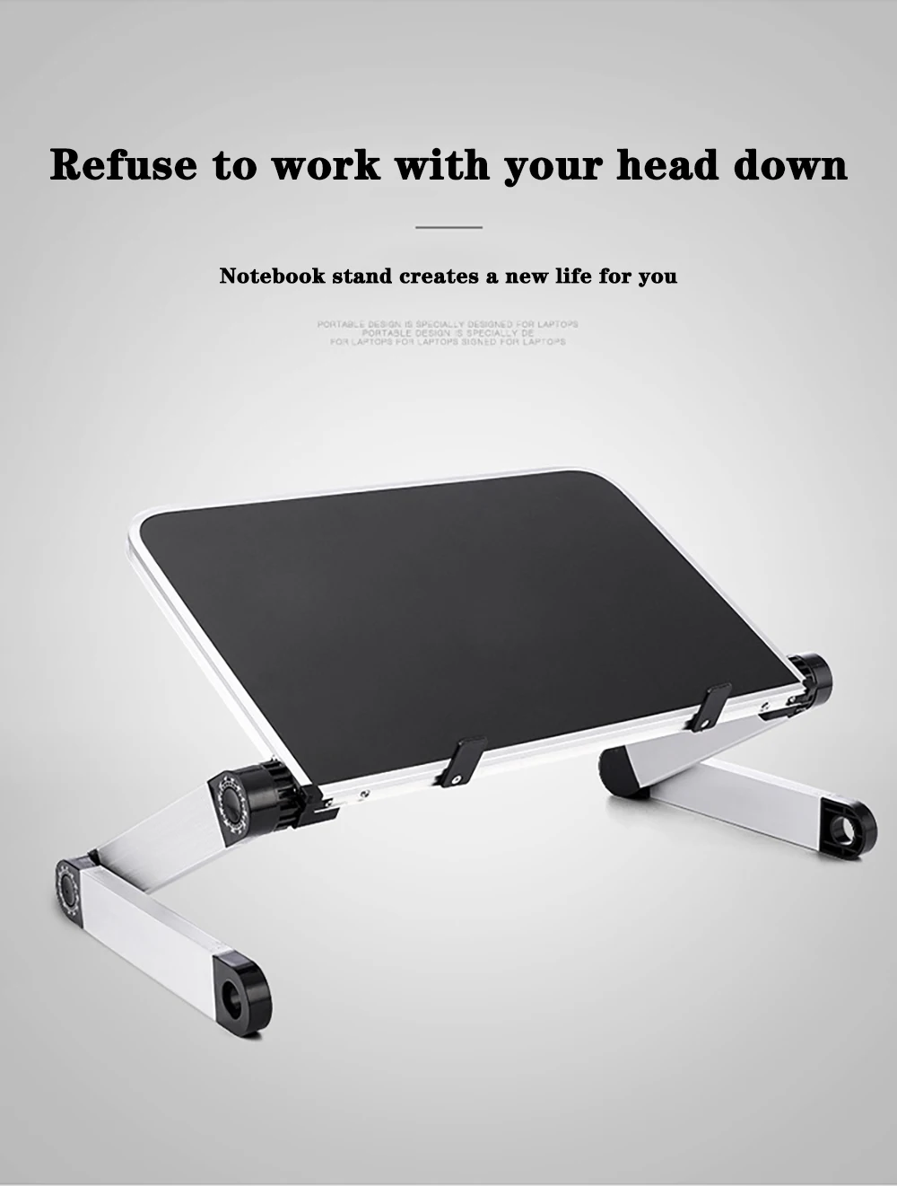 Adjustable Laptop Desk Stand Portable Aluminum Ergonomic Lapdesk For TV Bed Sofa PC Notebook Table Desk Stand With Mouse Pad