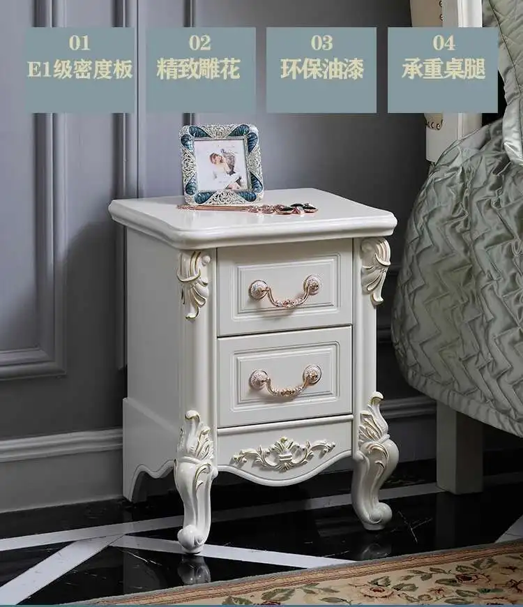 Luxury European Night Table Nordic Aesthetic Unique Italian Nightstand Advanced Sense High-end Criado Mudo Home Furniture