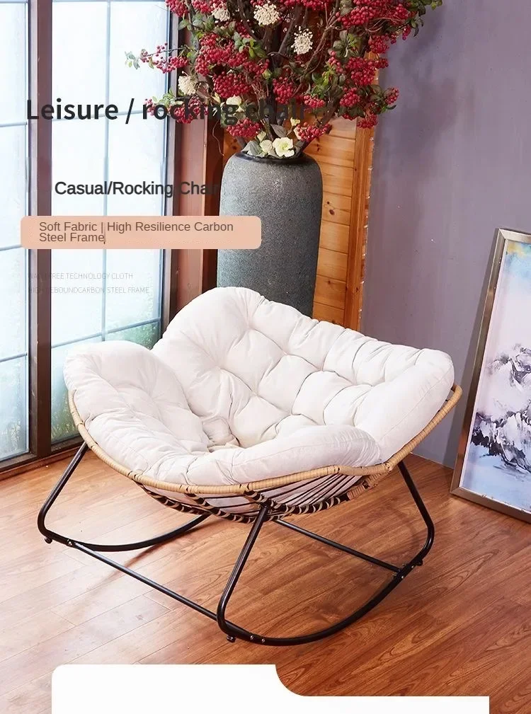 Outdoor Rocking Chair Adult Lazy Sofa Bird Nest Shaped Living Room Balcony Nap Small Apartment Rattan Woven Adul Rocking Chair