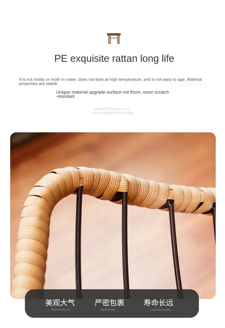 Outdoor Rocking Chair Adult Lazy Sofa Bird Nest Shaped Living Room Balcony Nap Small Apartment Rattan Woven Adul Rocking Chair