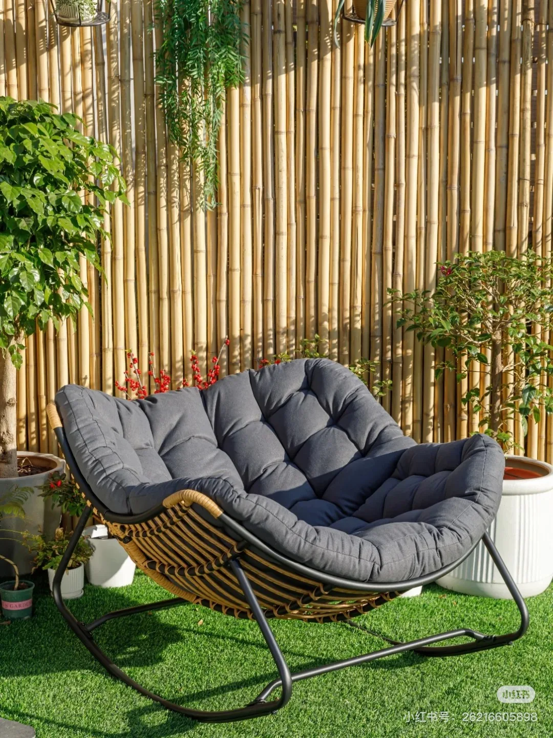 Outdoor Rocking Chair Adult Lazy Sofa Bird Nest Shaped Living Room Balcony Nap Small Apartment Rattan Woven Adul Rocking Chair