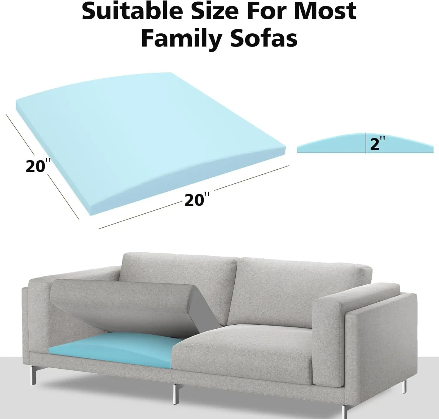 Sofa Couch Cushion Support Sagging Seat Trapezoidal Practical Easy to Install Sofa Repair Sponge for Chair Dorm Household Hotel