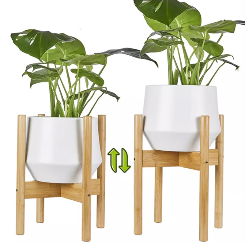 Bamboo Plant Shelf Cross Flower Frame Balcony Garden Plant Holder Stand Flower Pot Rack Garden Indoor Display Plant Stand