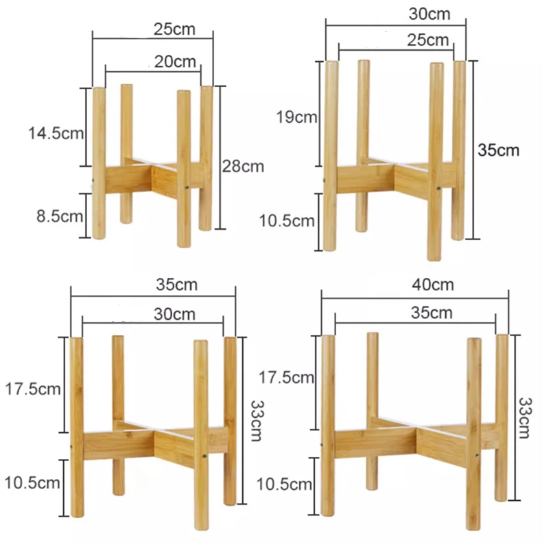 Bamboo Plant Shelf Cross Flower Frame Balcony Garden Plant Holder Stand Flower Pot Rack Garden Indoor Display Plant Stand