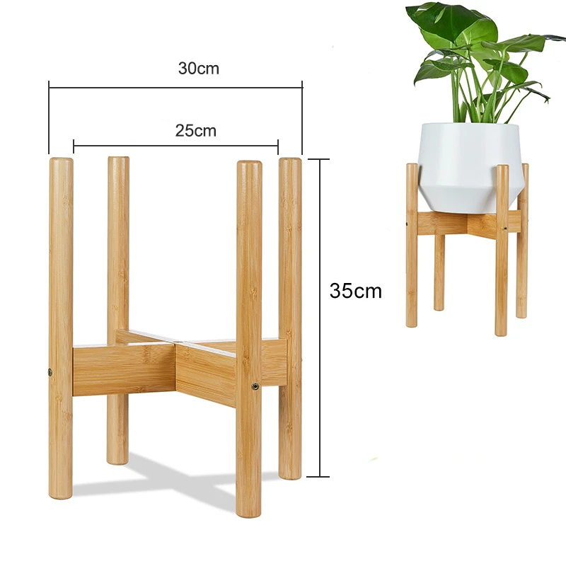 Bamboo Plant Shelf Cross Flower Frame Balcony Garden Plant Holder Stand Flower Pot Rack Garden Indoor Display Plant Stand