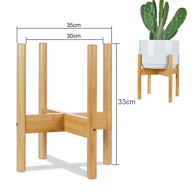 Bamboo Plant Shelf Cross Flower Frame Balcony Garden Plant Holder Stand Flower Pot Rack Garden Indoor Display Plant Stand