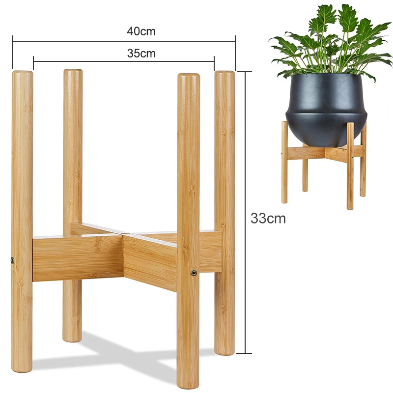 Bamboo Plant Shelf Cross Flower Frame Balcony Garden Plant Holder Stand Flower Pot Rack Garden Indoor Display Plant Stand