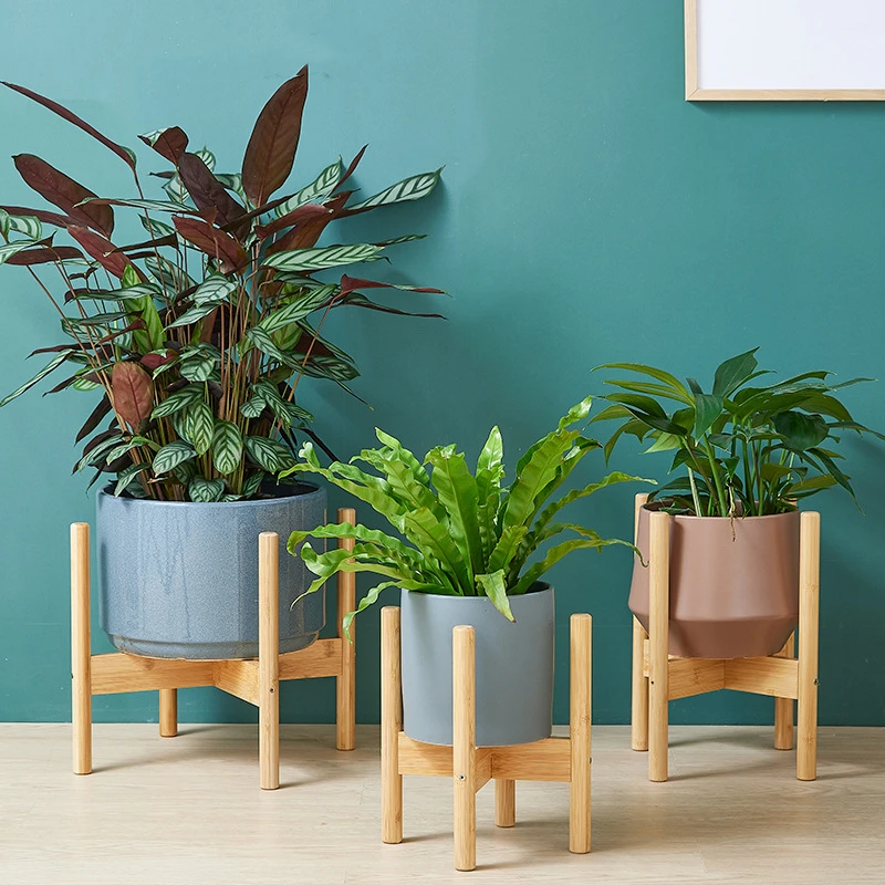 Bamboo Plant Shelf Cross Flower Frame Balcony Garden Plant Holder Stand Flower Pot Rack Garden Indoor Display Plant Stand