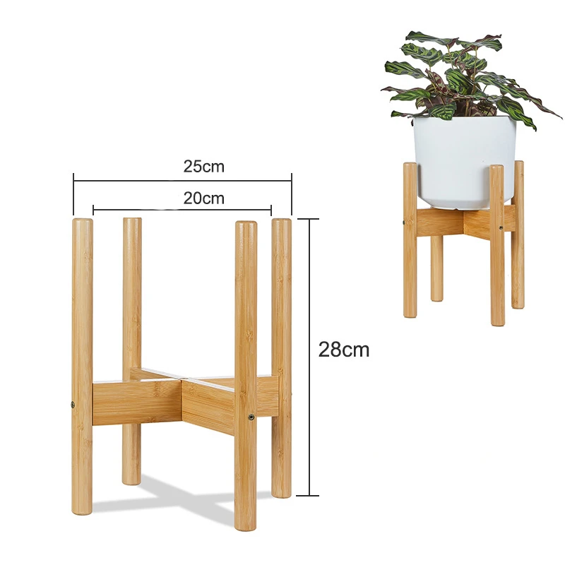 Bamboo Plant Shelf Cross Flower Frame Balcony Garden Plant Holder Stand Flower Pot Rack Garden Indoor Display Plant Stand