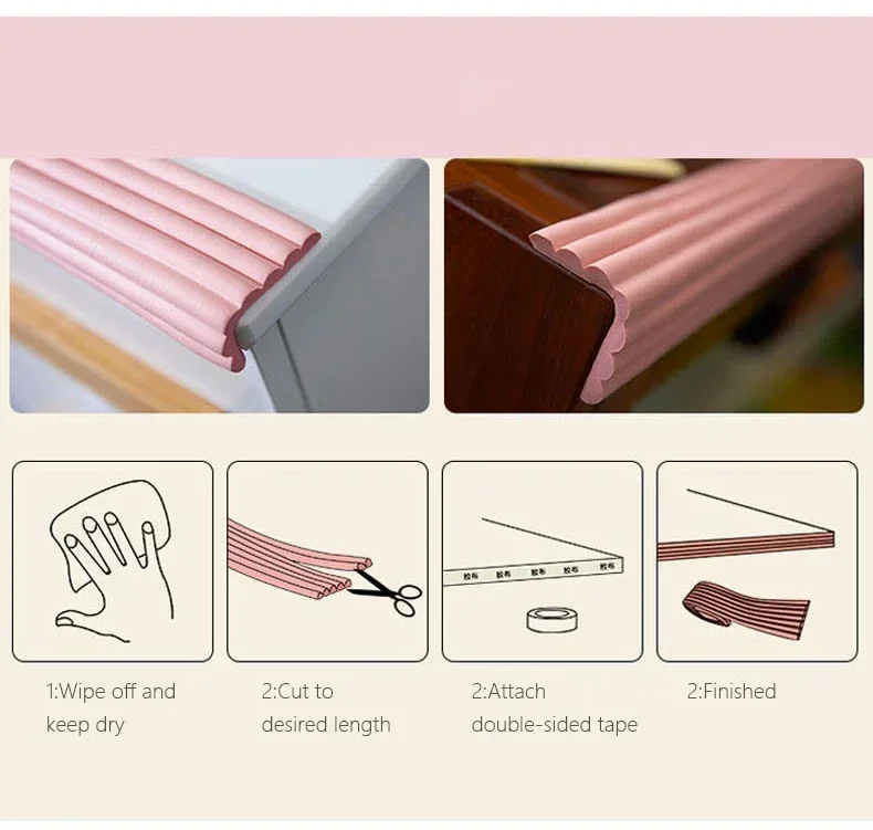 2m Baby Safety Protection Strip Household Table Edge Protection Strip Corner Protection Furniture Accessories