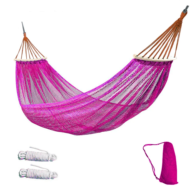 The Hammock Outdoor Ice Wire Mesh Hole Swing and Curved Rod Are Stable Sturdy and Have Good Load-bearing Capacity