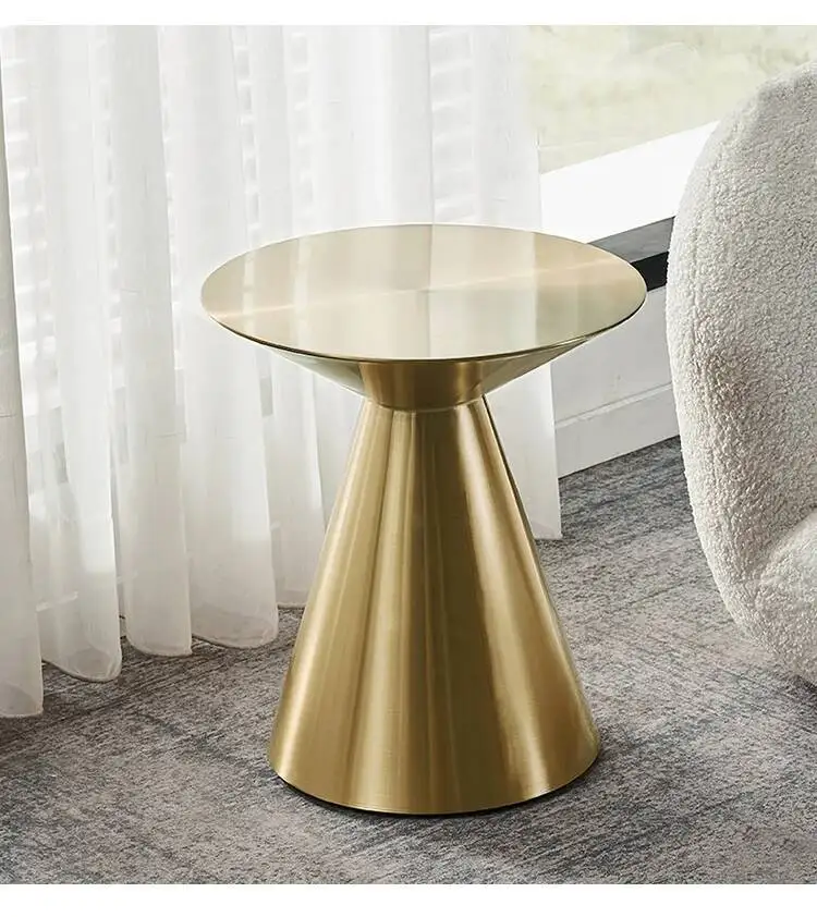 Italian Design Stainless Steel Modern Coffee Table Luxury Round Tables Gold Bedroom Table Living Room Mobile Furniture WWH20YH