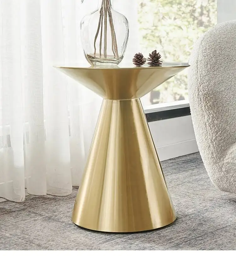 Italian Design Stainless Steel Modern Coffee Table Luxury Round Tables Gold Bedroom Table Living Room Mobile Furniture WWH20YH
