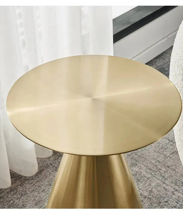 Italian Design Stainless Steel Modern Coffee Table Luxury Round Tables Gold Bedroom Table Living Room Mobile Furniture WWH20YH