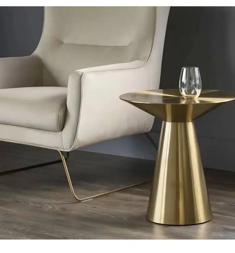 Italian Design Stainless Steel Modern Coffee Table Luxury Round Tables Gold Bedroom Table Living Room Mobile Furniture WWH20YH