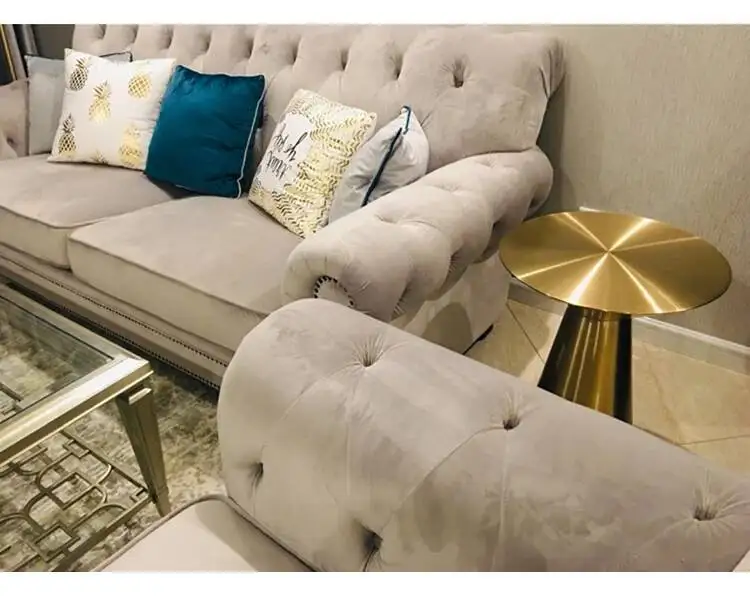 Italian Design Stainless Steel Modern Coffee Table Luxury Round Tables Gold Bedroom Table Living Room Mobile Furniture WWH20YH
