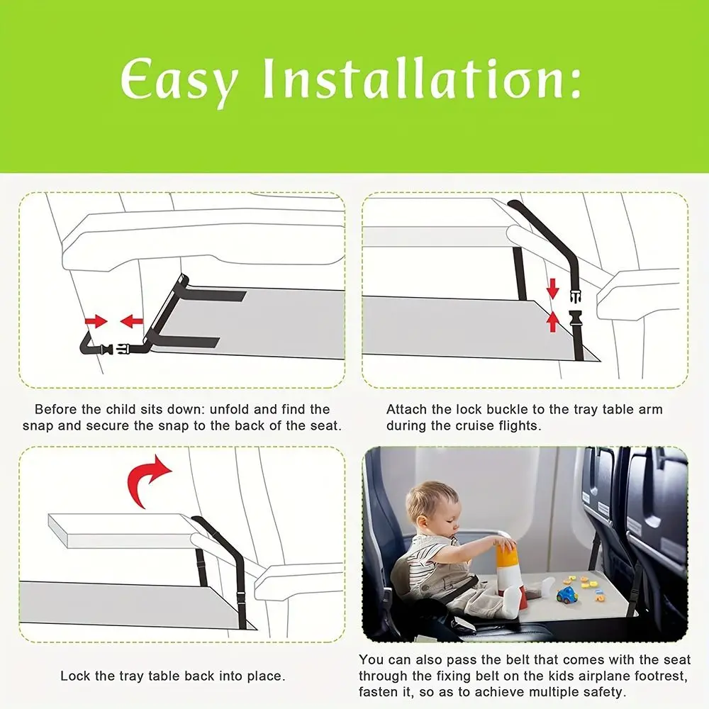 Children's Travel Portable Airplane Bed Cute Cartoon Oxford Foot Leg Rest Airplane Hammock Kids